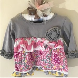 🛍3 for $15 Ruffle Butts top floral 12-18mo